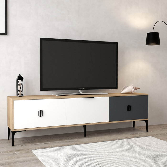 Hanah Home Neva 3801 Soporte para TV Roble, Blanco y Antracita Hanah Home Neva 3801 Soporte para TV Roble, Blanco y Antracita